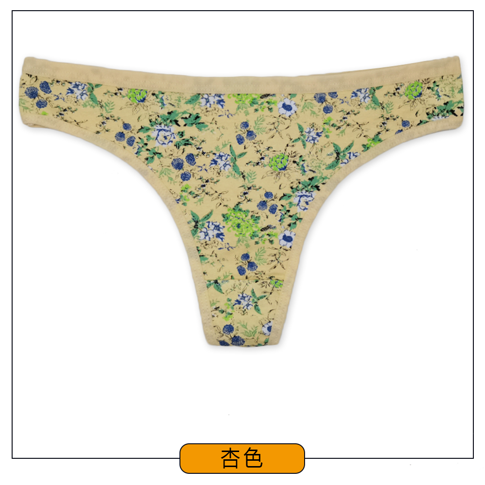 云梦妮女士内裤碎花低腰内裤亚马逊跨境女士丁字裤厂家  女式内裤