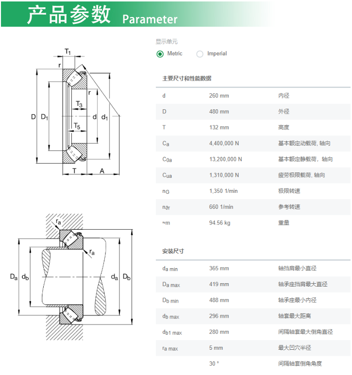 FAG推力调心滚子轴承29452-E1-XL  FAG轴承