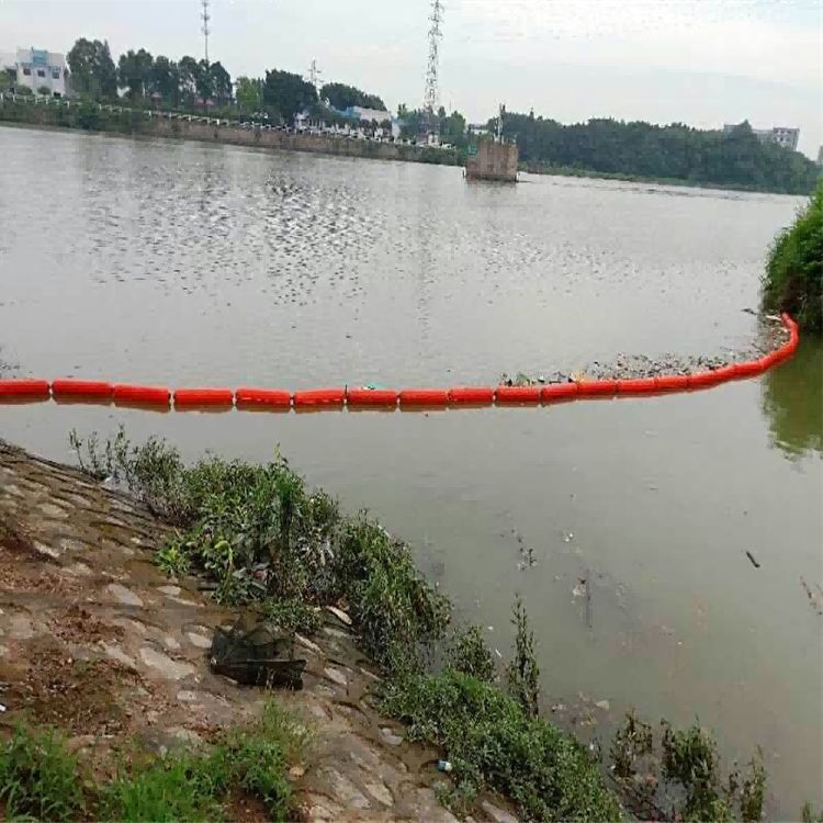 绵羊冲水库除污拦污浮排直径400mm一体式PE浮筒  拦污浮筒  截污浮球
