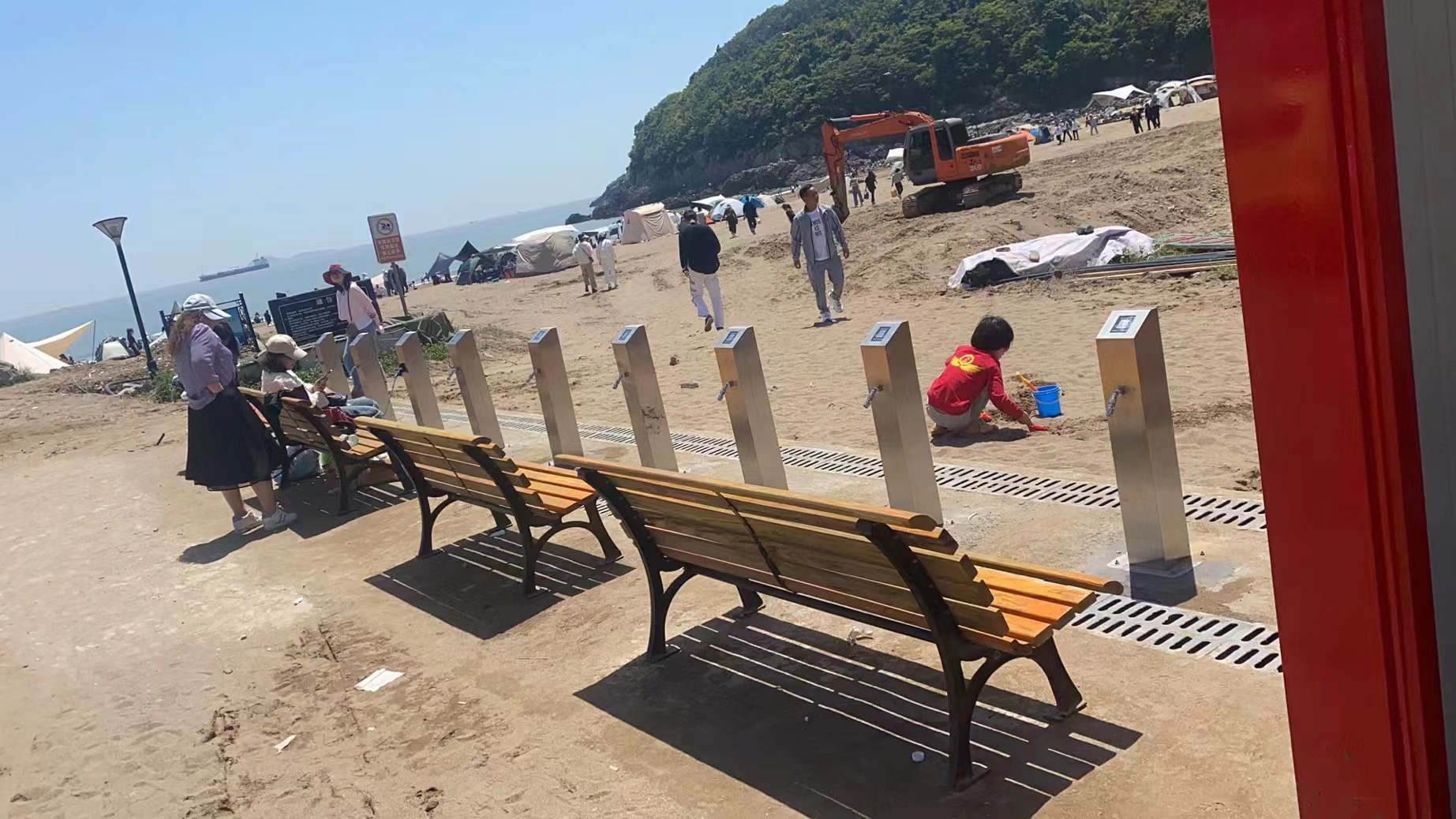 海边沙滩自助洗脚冲脚桩 智能节水  海边自助扫码冲脚桩  海边扫码淋浴桩  海边扫码冲脚