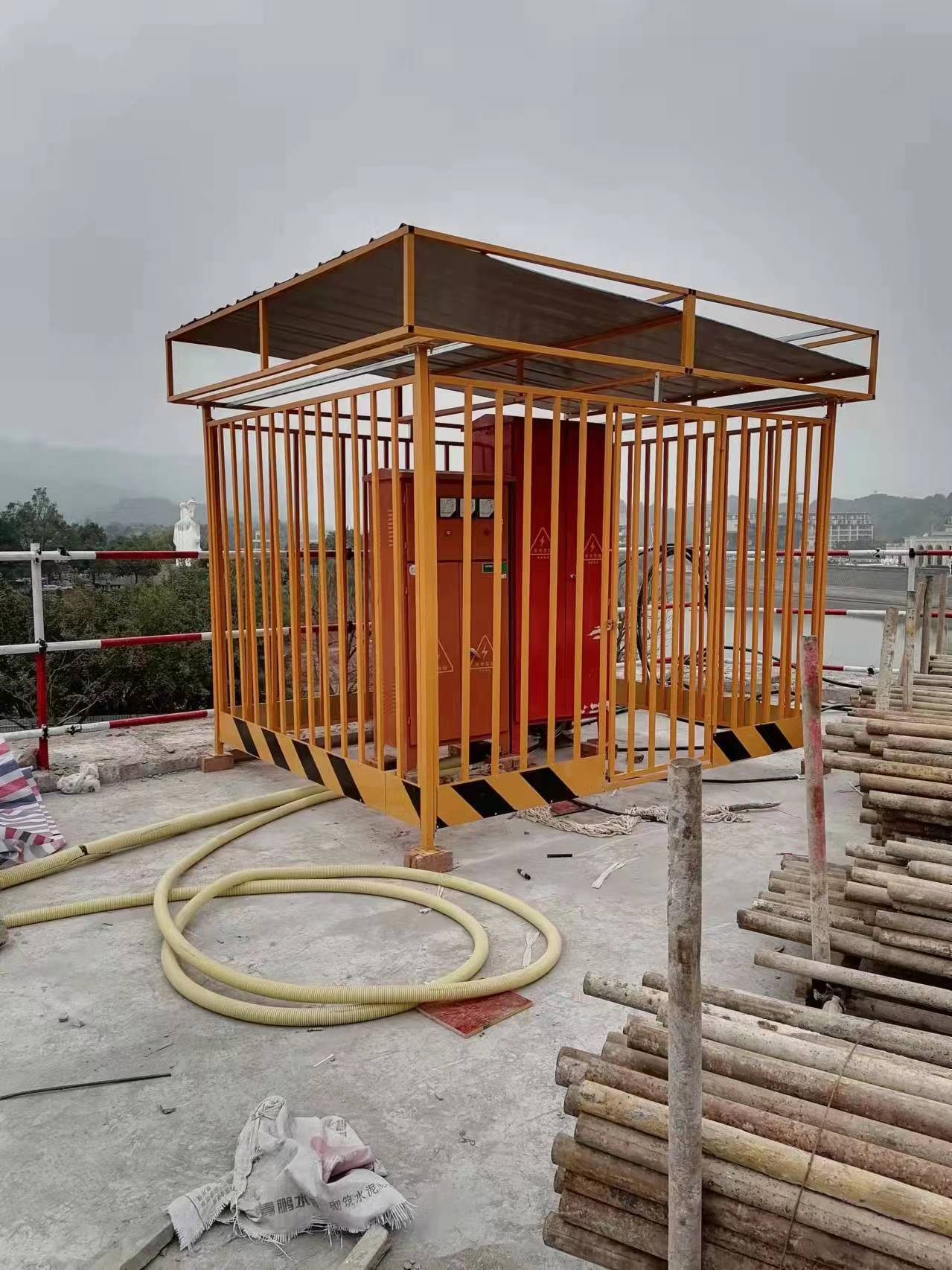 电柜防雨棚高压电箱警示护栏围栏建筑工地配电箱防护棚