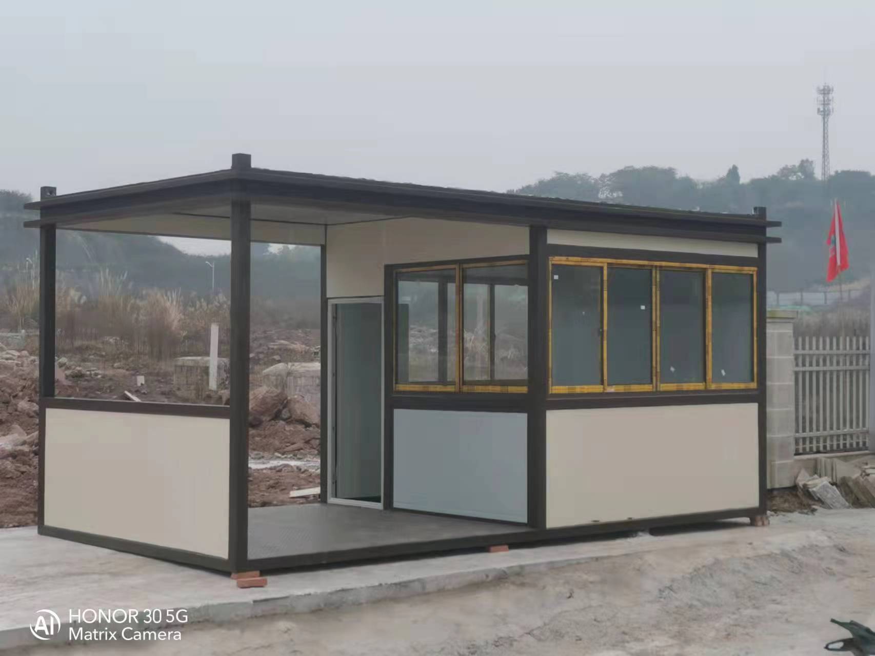 门卫值班室钢结构岗亭户外不锈钢铝合金可移动工地岗亭  门卫室