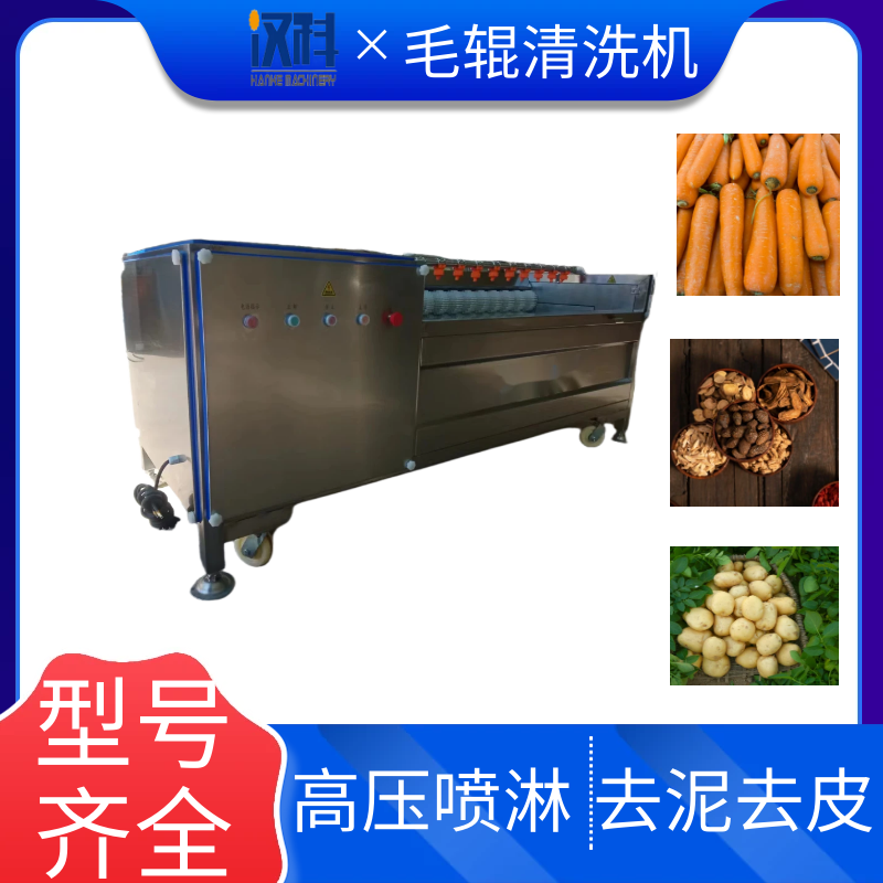 红薯去皮清洗机 中药材去泥清洗设备 全自动毛刷清洗机  去泥清洗机