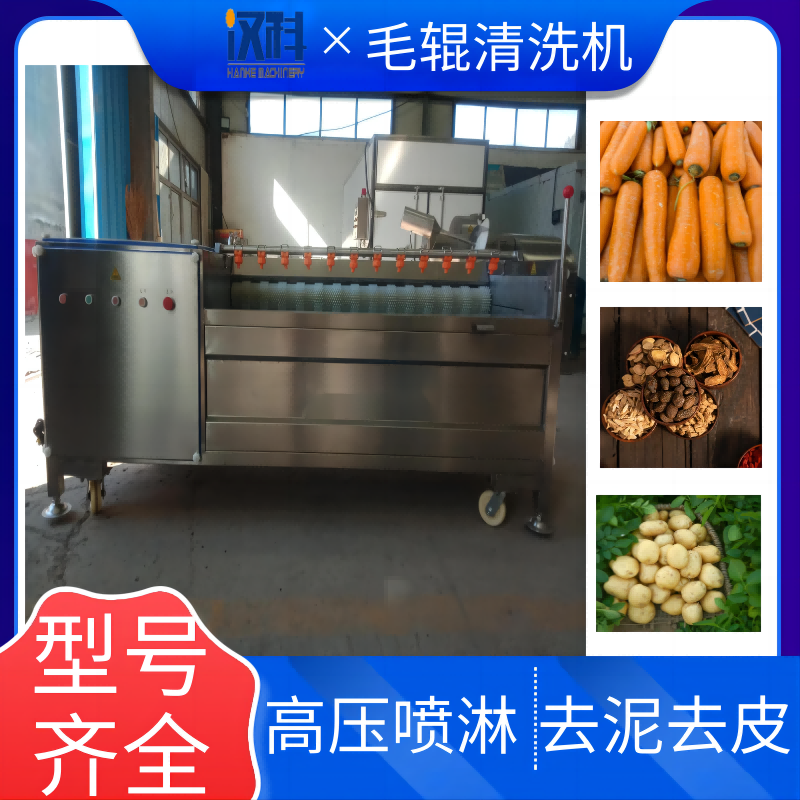 红薯去皮清洗机 中药材去泥清洗设备 全自动毛刷清洗机  去泥清洗机