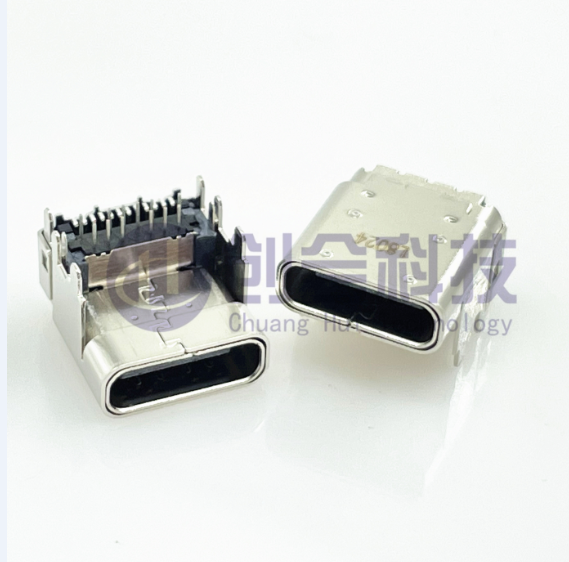 母座/板上垫高型24PIN 双壳TYPE-C  TYPE-C母座