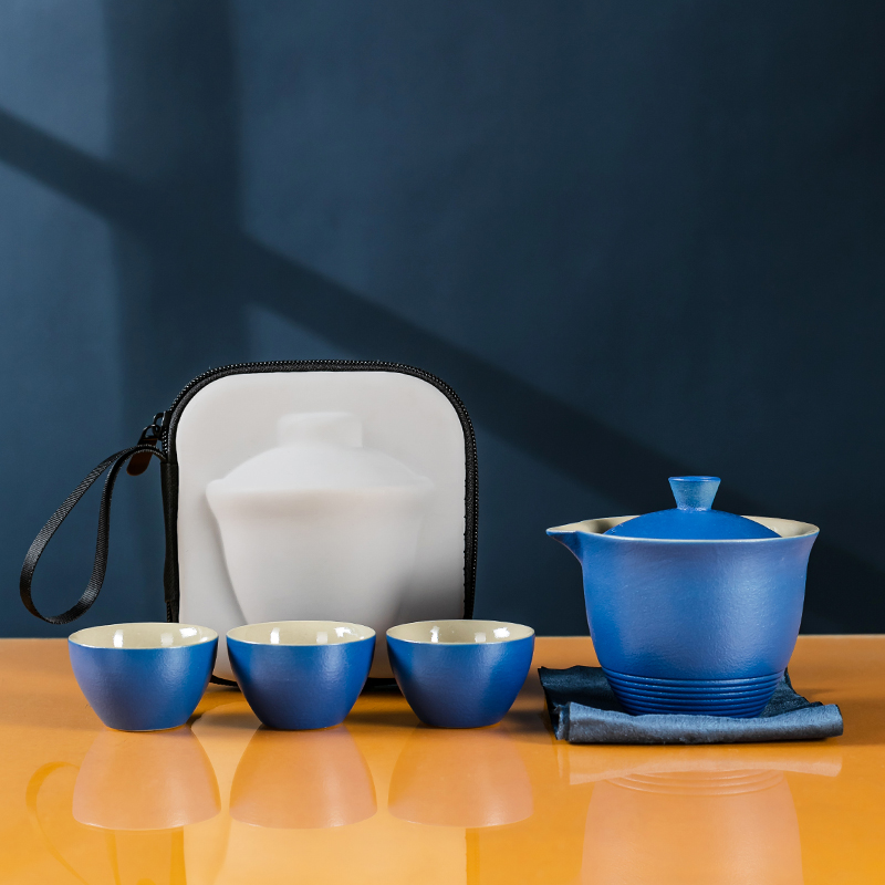 粗陶旅行茶具便携快客杯一壶三杯随身泡功夫茶具