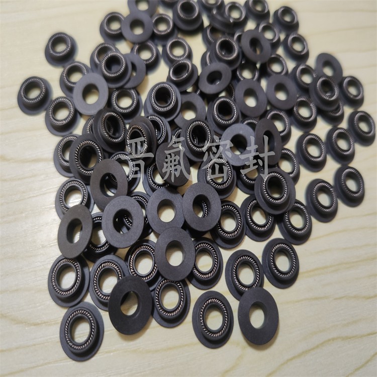 改性四氟轴用泛塞封法兰边高速旋转弹簧密封圈  改性四氟泛塞封