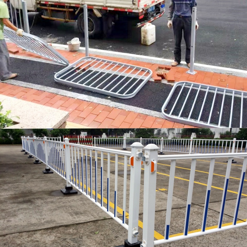 城市人行道防撞栏交通围栏 路中央车道分隔栏杆  交通道路护栏  人行道护栏  马路隔离护栏