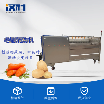 U型毛刷清洗机 中药材去皮清洗机 花生大枣毛刷清洗机