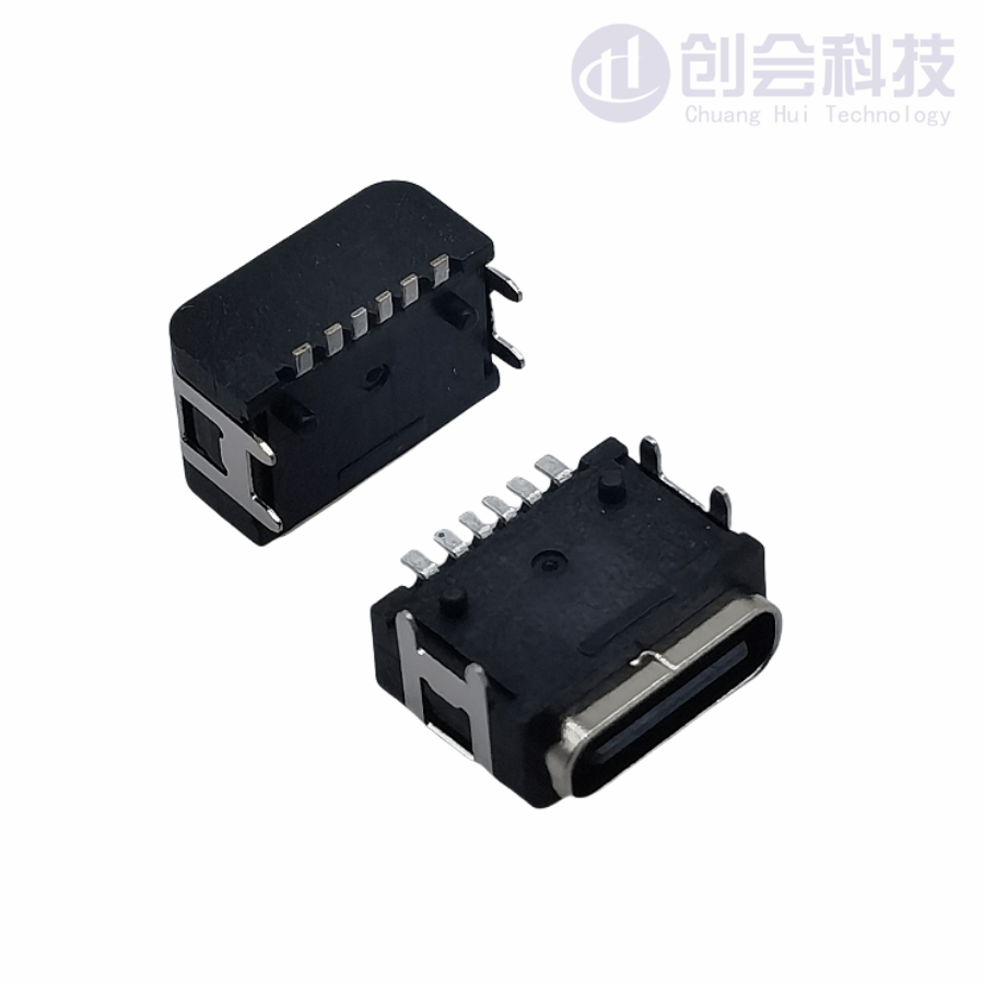 USB3.1 Type-C母座6P 2脚4脚插板式防水连接器