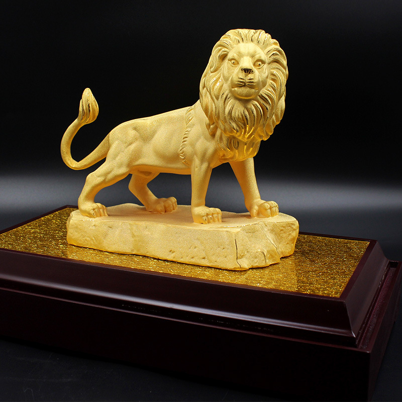 绒沙金工艺品摆件 威猛狮子(提供产品定制化)  绒沙金摆件
