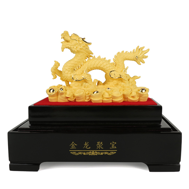 绒沙金工艺品摆件 金龙聚宝(提供产品定制化)  绒沙金摆件