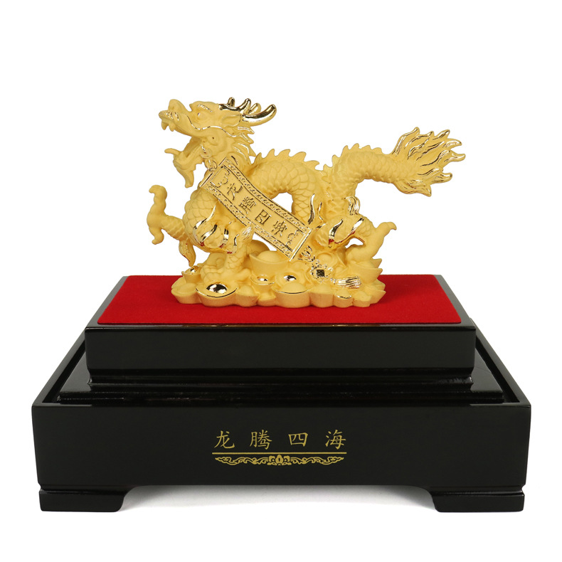 绒沙金工艺品摆件 金龙聚宝(提供产品定制化)  绒沙金摆件