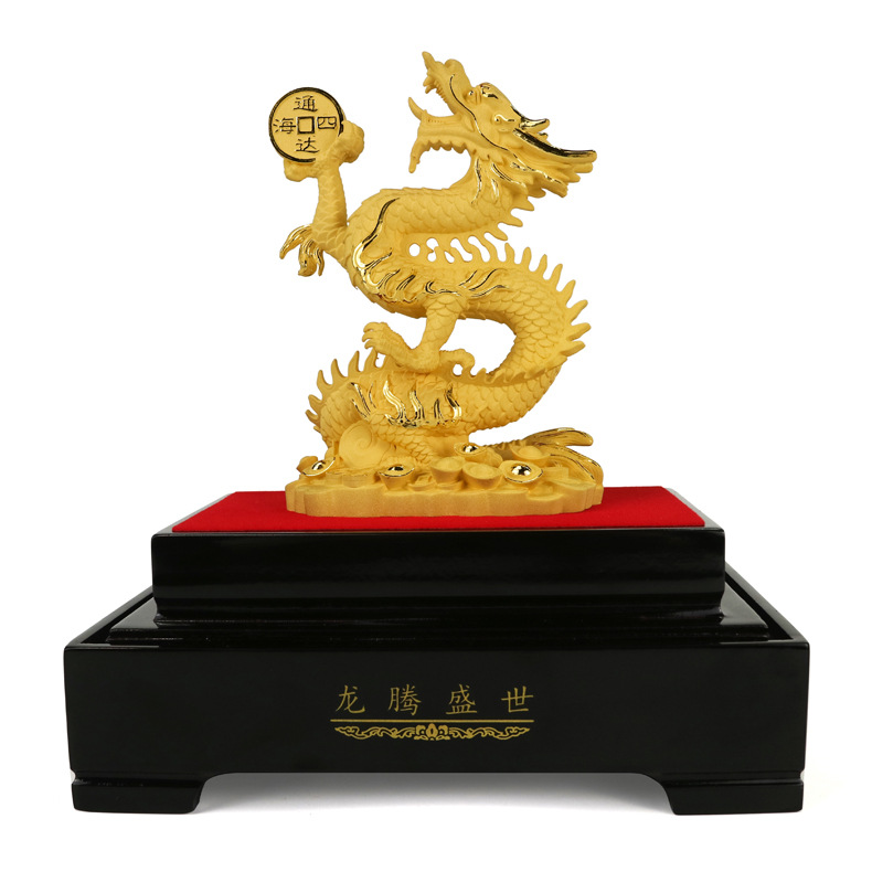 绒沙金工艺品摆件 金龙聚宝(提供产品定制化)  绒沙金摆件