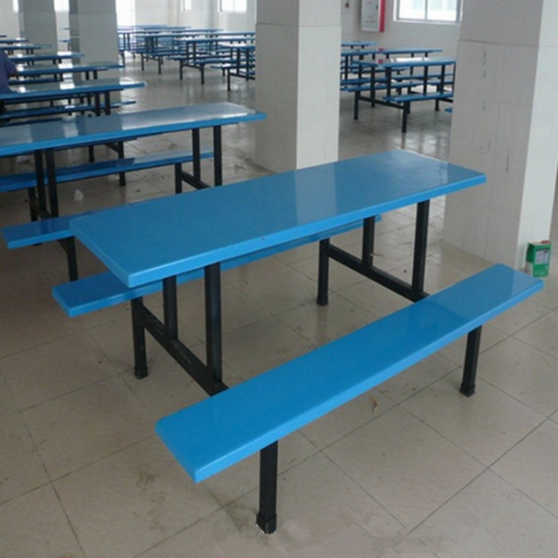 供应玻璃钢食堂餐桌椅 坚固耐用玻璃钢连体餐桌椅厂家  玻璃钢餐桌椅厂家