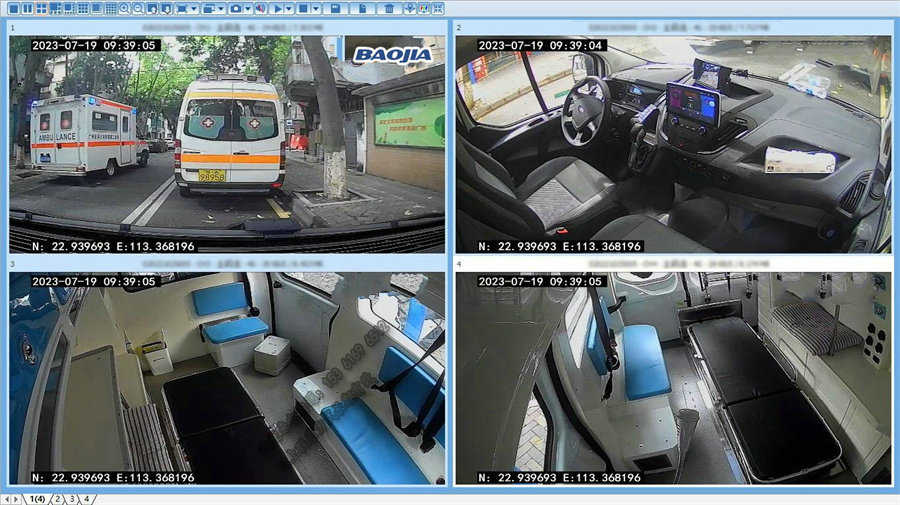 救护车四路远程视频监控系统设备  救护车四路监控  救护车远程监控设备  救护车GPS定位器