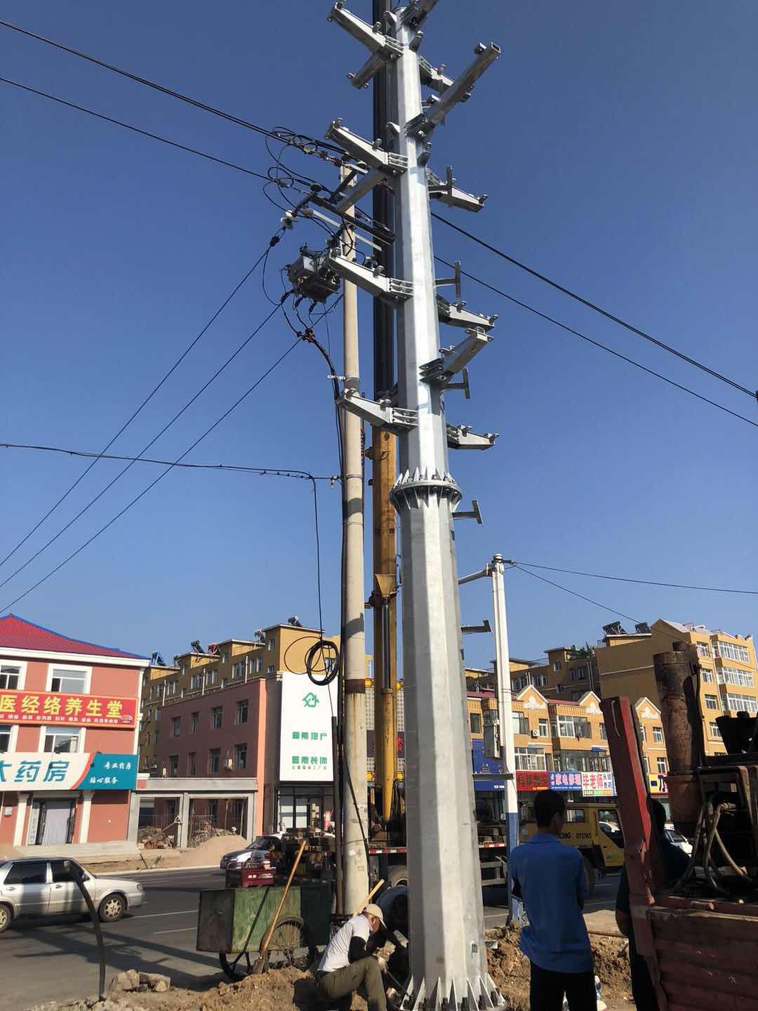 河北钢管杆 电力钢管塔 电力钢杆 电力钢桩基础 地脚螺栓  钢制电杆  电力钢杆厂家
