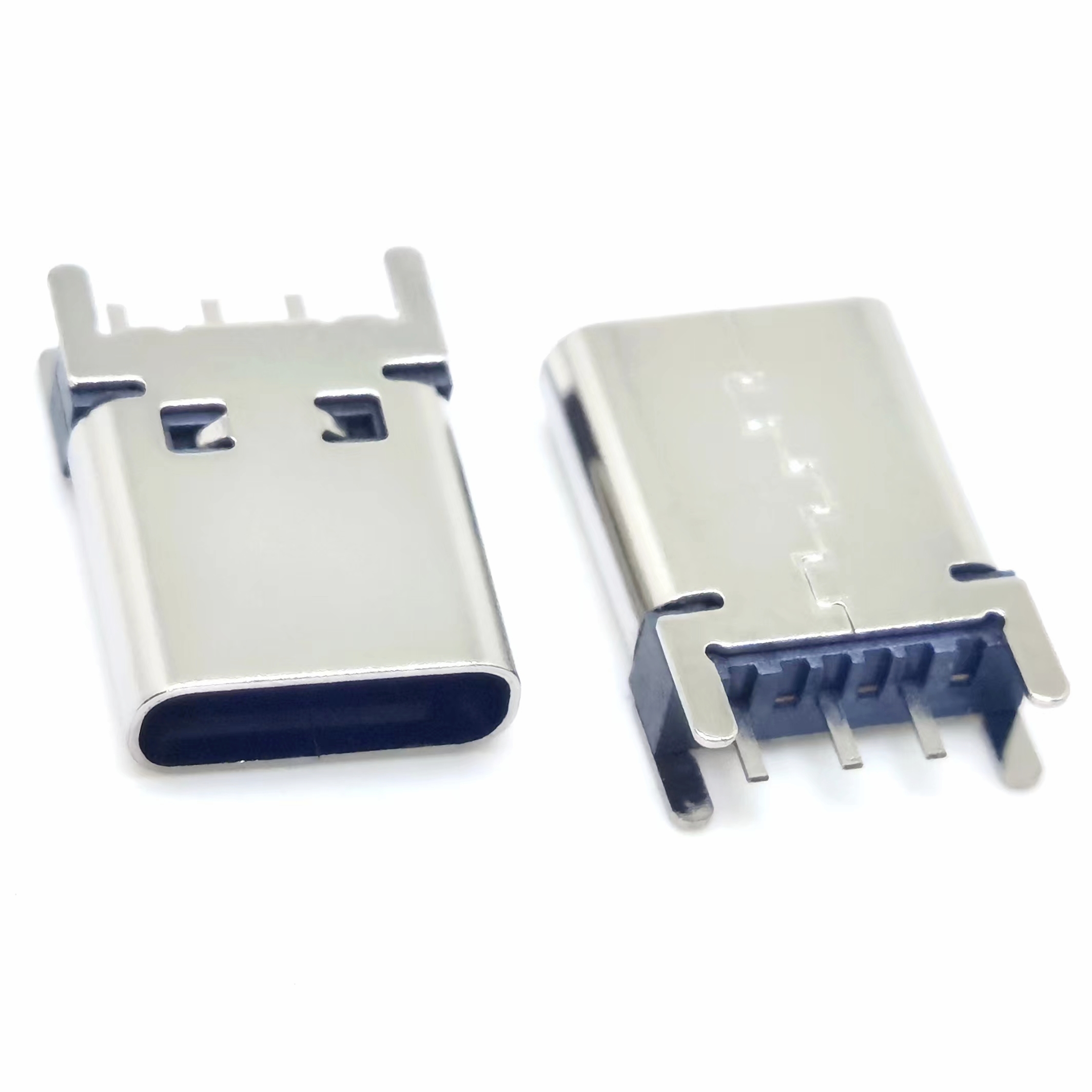 type-c 2p 立插母座 H=10.0mm 四脚插件  USB