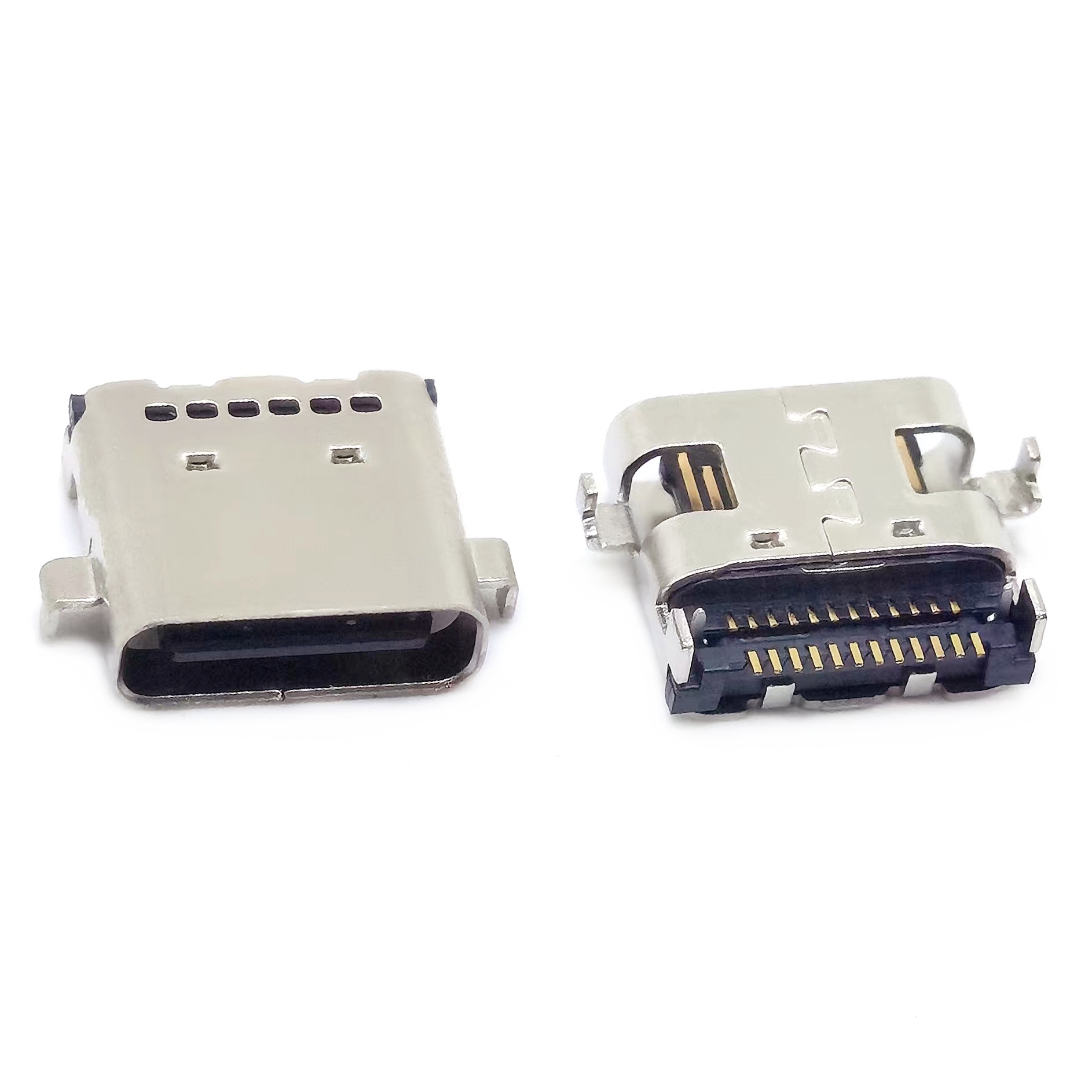 type-c 24p侧帖母座 双壳 四脚有柱  USB