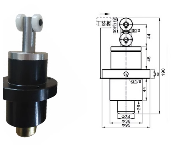 HLX流水线阻挡器气缸 QX-1 工装板立式阻挡器