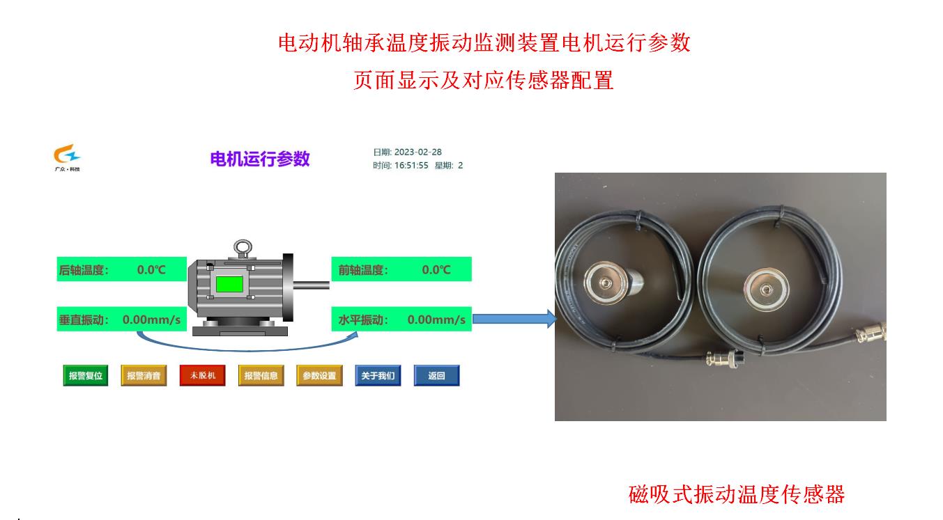 电动机监测装置前后轴温度、水平垂直振动  电机监测  电机轴承保护
