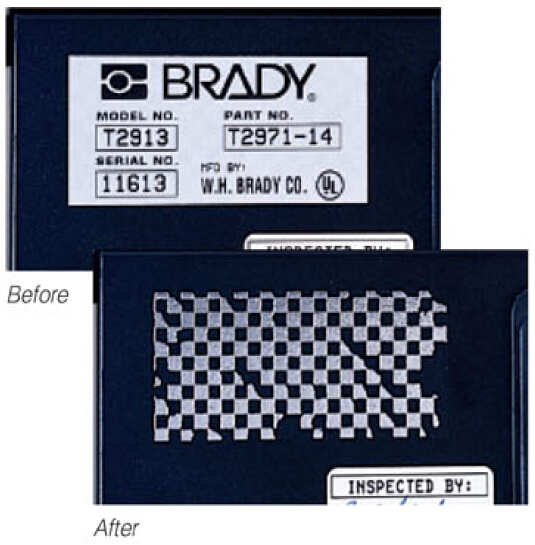 BRADY B-438 旗形防伪标签  贝迪标签  设备标签  产品标签