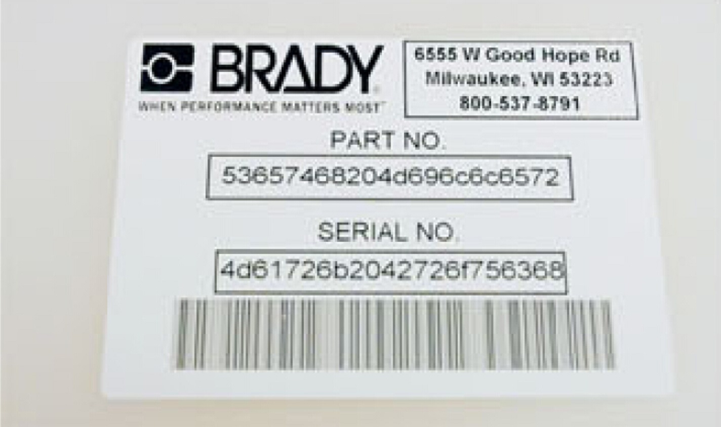 BRADY B-489 超强粘胶标签  贝迪标签  设备标签  产品标签