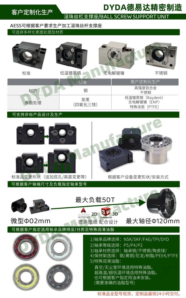 专业生产丝杆支撑座固定座FLBU型号  梯形丝杆  滚珠丝杠支撑座  全品类现货