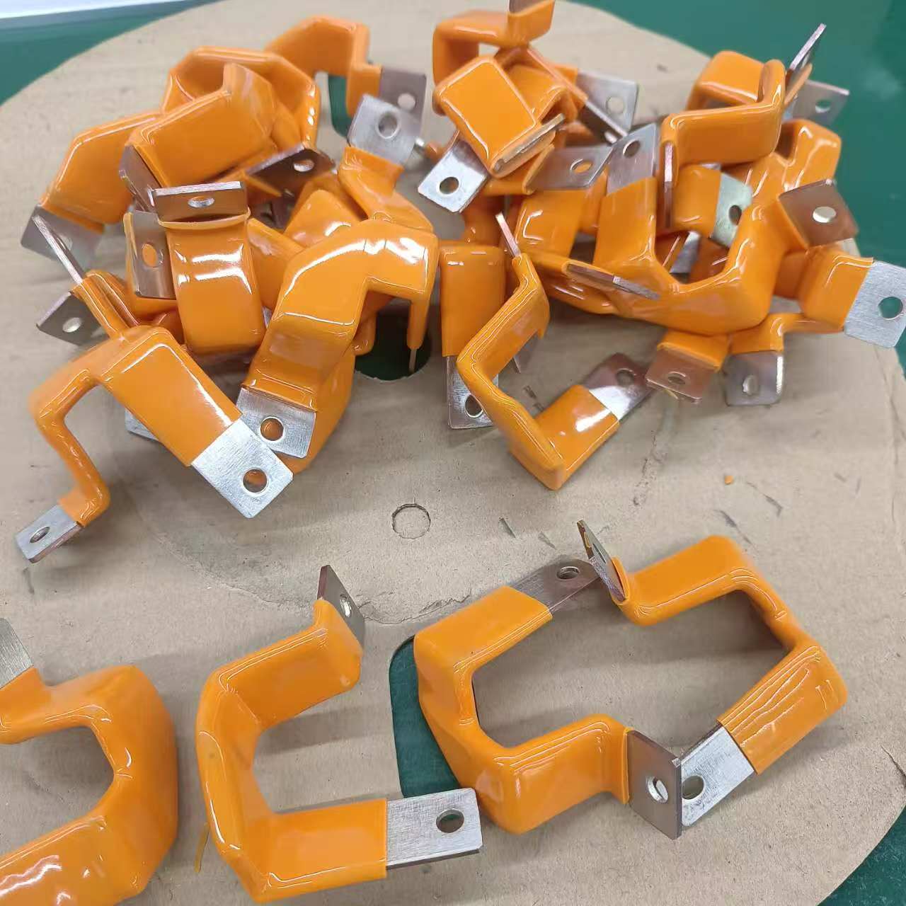供应汽车浸塑绝缘铜排 PVC绝缘铜排铜软连接  汽车铜排浸塑