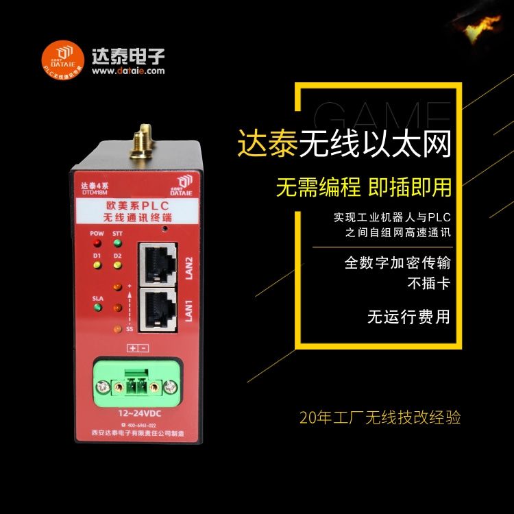 工业机器人以太网通讯实现PLC与机器人之间的Profinet  远距离无线通讯模块  rs232无线传输模块  PLC远程控制模块
