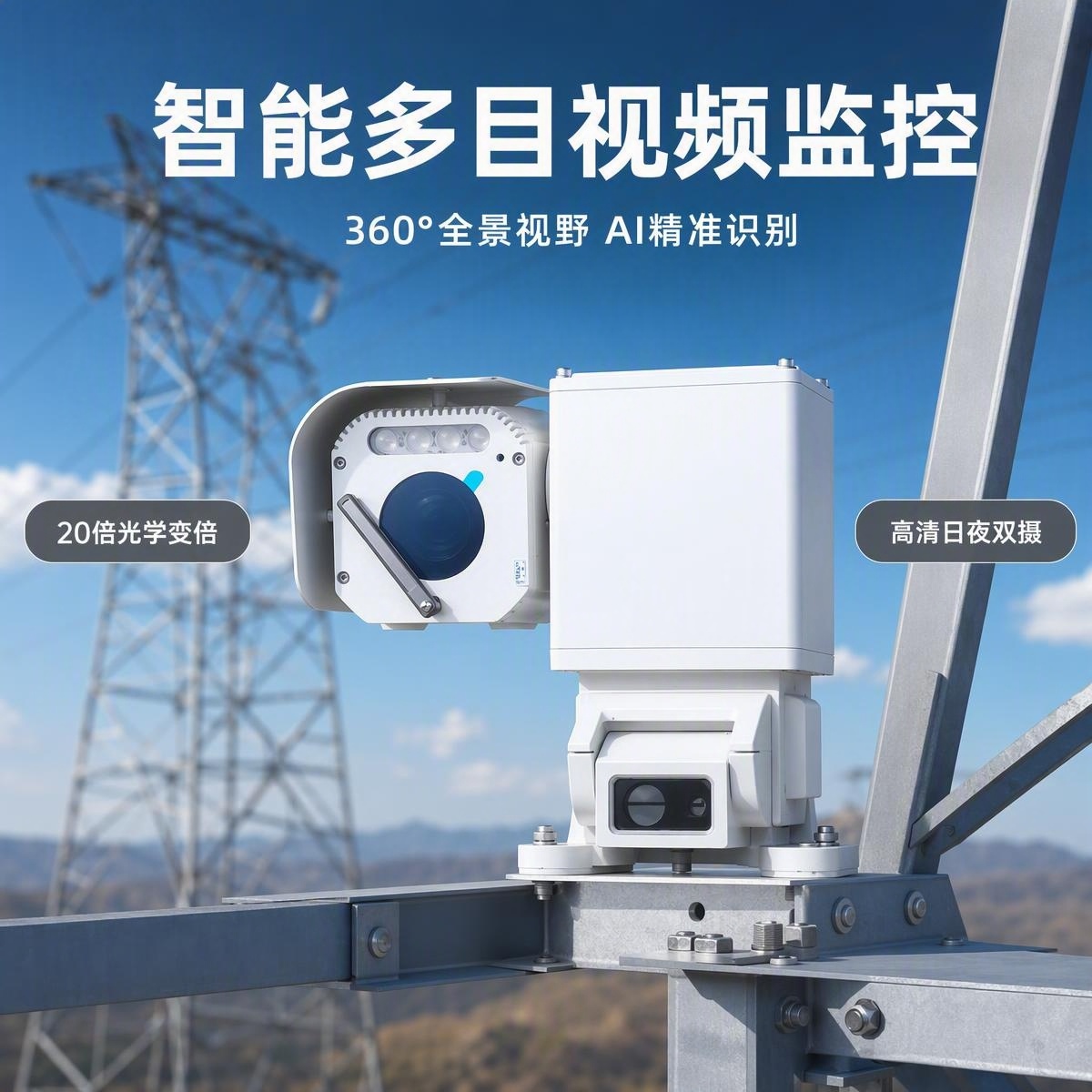 特力康 输电线路全方位视频监控装置 全景无死角&nbsp;&nbsp;图像视频监测装置